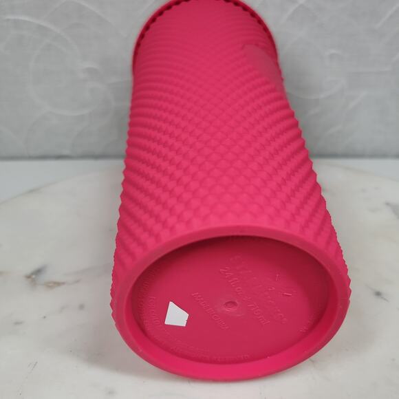 Starbucks Mexico Matte Berry Tumbler Venti 24oz Pink Studded with Straw Bow - Picture 2 of 16